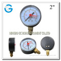 High quality black steel case double pointer pressure gauge with bottom mounting